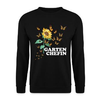 Garten Chefin Sonnenblumen Gartenfreundin Blumen - Unisex Pullover - Schwarz - Vorne - Alina (178cm) & Michal (187cm)