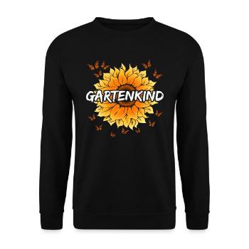 Gartenkind Sonnenblumen Kinder Gartenfreunde - Unisex Pullover - Schwarz - Vorne - Alina (178cm) & Michal (187cm)