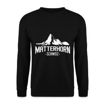 Matterhorn Berge Bergsteiger und Wanderer Alpen - Unisex Pullover - Schwarz - Vorne - Alina (178cm) & Michal (187cm)