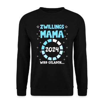 Zwillingsmama wird geladen 2024 werdende Mama 2024 - Unisex Pullover - Schwarz - Vorne - Alina (178cm) & Michal (187cm)