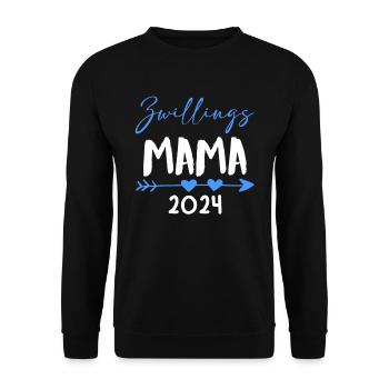 Zwillings Mama 2024 werdende Mutter 2024 - Unisex Pullover - Schwarz - Vorne - Alina (178cm) & Michal (187cm)