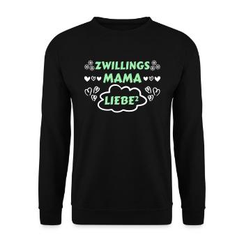 Zwillinge Babyparty 2024 Zwillingsmutter - Unisex Pullover - Schwarz - Vorne - Alina (178cm) & Michal (187cm)