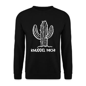 Knuddel mich Sukkulenten Botanik Garten - Unisex Pullover - Schwarz - Vorne - Alina (178cm) & Michal (187cm)