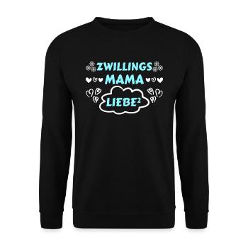 Zwillinge Babyparty 2024 Zwillingsmutter - Unisex Pullover - Schwarz - Vorne - Alina (178cm) & Michal (187cm)
