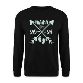 Mom 2024 expectant mothers baby prediction - Unisex Sweatshirt - black - Front - Alina (178cm) & Michal (187cm)