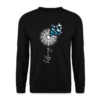 Pusteblume Flower Power Löwenzahn Gärtnerin - Unisex Pullover - Schwarz - Vorne - Alina (178cm) & Michal (187cm)
