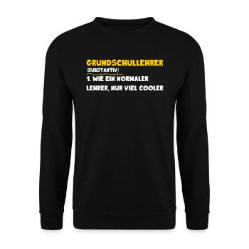 Grundschullehrer Normaler Lehrer aber cooler - Unisex Pullover - Schwarz - Vorne - Alina (178cm) & Michal (187cm)