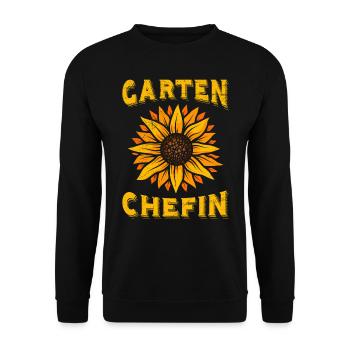 Garten Chefin Sonnenblumen Gartenfreundin - Unisex Pullover - Schwarz - Vorne - Alina (178cm) & Michal (187cm)