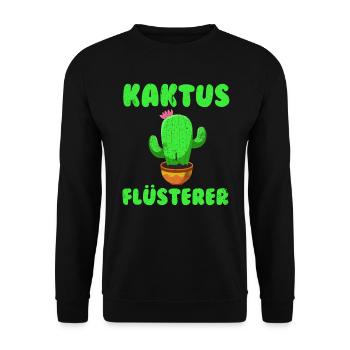 Kaktus Flüsterer Kakteen Sukkulenten Mädchen - Unisex Pullover - Schwarz - Vorne - Alina (178cm) & Michal (187cm)