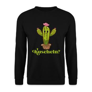 Kuscheln ? Kaktusliebhaber Kakteen Botanik Garten - Unisex Pullover - Schwarz - Vorne - Alina (178cm) & Michal (187cm)