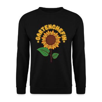 Garten Chefin Sonnenblumen Gartenfreundin - Unisex Pullover - Schwarz - Vorne - Alina (178cm) & Michal (187cm)
