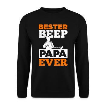 Bester Beep Papa Ever Sondengänger mit Detektor - Unisex Pullover - Schwarz - Vorne - Alina (178cm) & Michal (187cm)