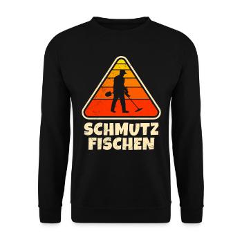 Sondengänger Dirt Fishing Metalldetektor - Unisex Pullover - Schwarz - Vorne - Alina (178cm) & Michal (187cm)