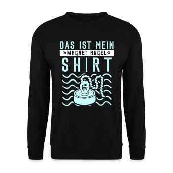 Magnetangler Das ist mein Magnetangel Shirt - Unisex Pullover - Schwarz - Vorne - Alina (178cm) & Michal (187cm)