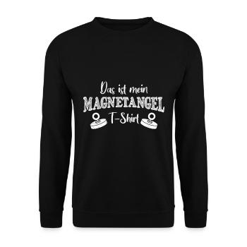 Magnetangler Das ist mein Magnetangel Shirt - Unisex Pullover - Schwarz - Vorne - Alina (178cm) & Michal (187cm)