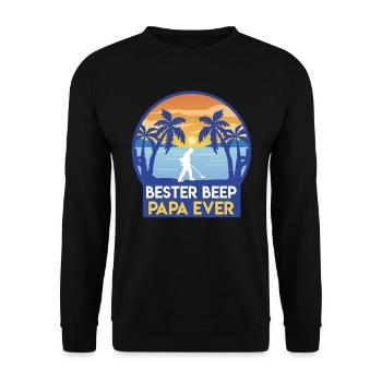 Bester Papa Beep ever Sondengänger Metalldetektor - Unisex Pullover - Schwarz - Vorne - Alina (178cm) & Michal (187cm)