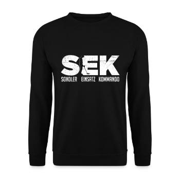Sondler im Einsatz Sondengänger mit Detektor - Unisex Pullover - Schwarz - Vorne - Alina (178cm) & Michal (187cm)