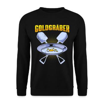 Goldgräber Gold Digger Goldrausch Goldjäger - Unisex Pullover - Schwarz - Vorne - Alina (178cm) & Michal (187cm)