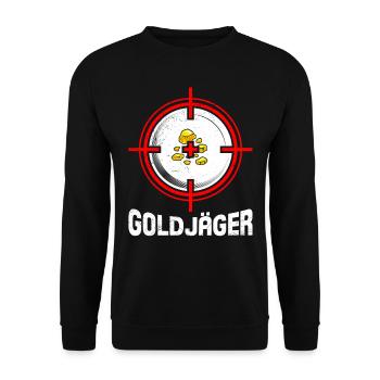Goldjäger Schatzsuche Goldpanning Goldwäsche - Unisex Pullover - Schwarz - Vorne - Alina (178cm) & Michal (187cm)