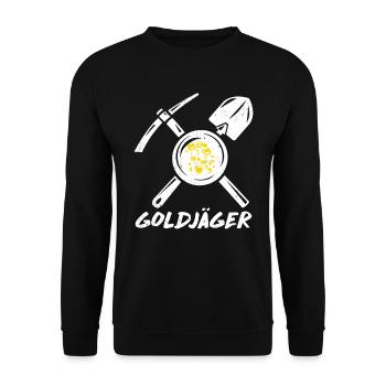 Goldjäger Goldwäscher Goldgräber Gold Fan - Unisex Pullover - Schwarz - Vorne - Alina (178cm) & Michal (187cm)