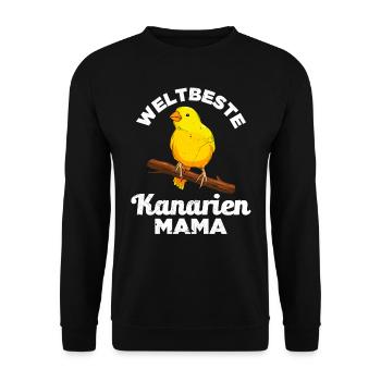 Weltbeste Kanarien Mama Vogelliebhaber Mütter - Unisex Pullover - Schwarz - Vorne - Alina (178cm) & Michal (187cm)