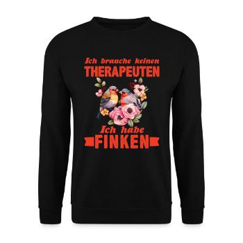 Finkenvogel Ich brauch keinen Therapeuten - Unisex Pullover - Schwarz - Vorne - Alina (178cm) & Michal (187cm)