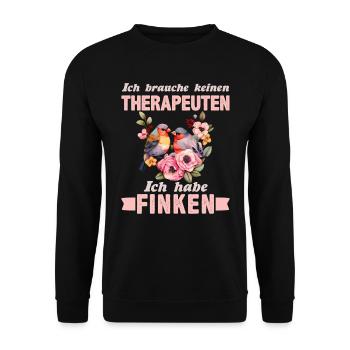 Finkenvogel Ich brauch keinen Therapeuten - Unisex Pullover - Schwarz - Vorne - Alina (178cm) & Michal (187cm)