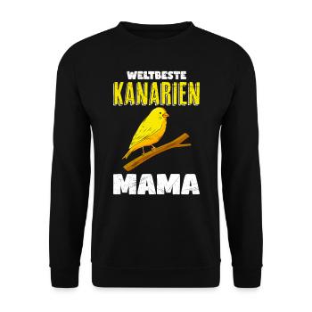 Weltbeste Kanarien Mama Vogelliebhaber Mütter - Unisex Pullover - Schwarz - Vorne - Alina (178cm) & Michal (187cm)