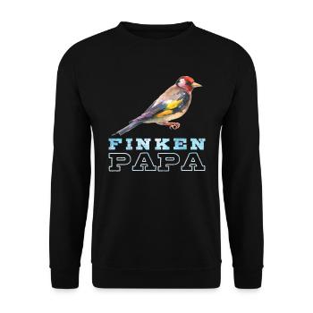 Finken Papa Zebrafinken Vogelfreund Männer - Unisex Pullover - Schwarz - Vorne - Alina (178cm) & Michal (187cm)
