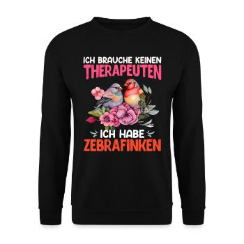 Finken Ich brauche keinen Therapeuten Haustier - Unisex Pullover - Schwarz - Vorne - Alina (178cm) & Michal (187cm)