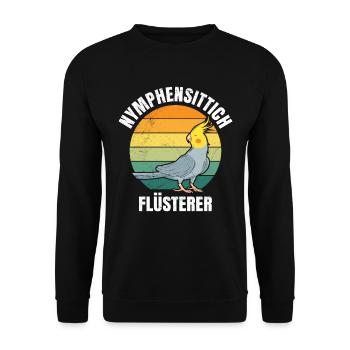 Nymphensittich Flüsterer Vogelliebhaber Sittich - Unisex Pullover - Schwarz - Vorne - Alina (178cm) & Michal (187cm)