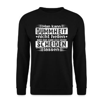 Scheidungsparty glücklich Geschieden Divorce - Unisex Pullover - Schwarz - Vorne - Alina (178cm) & Michal (187cm)
