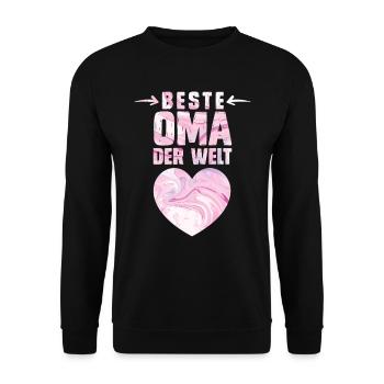 Weltbeste Oma Muttertag Beste Oma Super Grandma - Unisex Pullover - Schwarz - Vorne - Alina (178cm) & Michal (187cm)