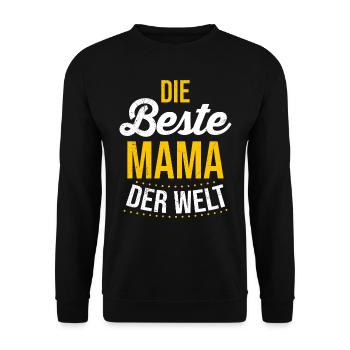 Die Beste Mama der Welt weltbeste Mama Muttertag - Unisex Pullover - Schwarz - Vorne - Alina (178cm) & Michal (187cm)