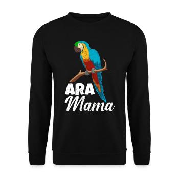 Ara Mama Papagei Fan Vogelliebhaber Macaw - Unisex Pullover - Schwarz - Vorne - Alina (178cm) & Michal (187cm)