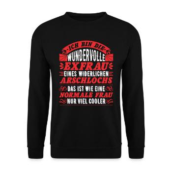 Wundervolle Ex Frau geschiedene Frau Damen - Unisex Pullover - Schwarz - Vorne - Alina (178cm) & Michal (187cm)