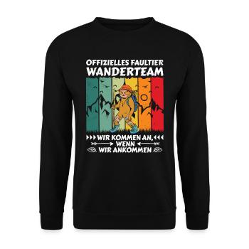 Wanderteam Faultier Wandern - Unisex Pullover - Schwarz - Vorne - Alina (178cm) & Michal (187cm)
