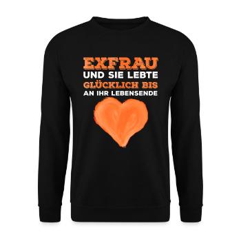 Scheidungsparty Finally Divorced Scheidung - Unisex Pullover - Schwarz - Vorne - Alina (178cm) & Michal (187cm)