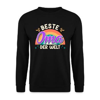 Weltbeste Oma Muttertag Beste Oma Super Grandma - Unisex Pullover - Schwarz - Vorne - Alina (178cm) & Michal (187cm)