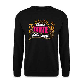 Weltbeste Tante Muttertag Beste Tante Aunties - Unisex Pullover - Schwarz - Vorne - Alina (178cm) & Michal (187cm)