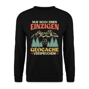 Geocaching Nur noch einen einzigen Geocache - Unisex Pullover - Schwarz - Vorne - Alina (178cm) & Michal (187cm)