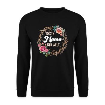 Beste Mama der Welt Muttertag weltbeste Mama - Unisex Pullover - Schwarz - Vorne - Alina (178cm) & Michal (187cm)