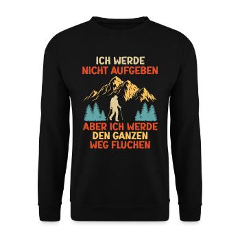Bergsteiger lustig Bergfan Wandern - Unisex Pullover - Schwarz - Vorne - Alina (178cm) & Michal (187cm)