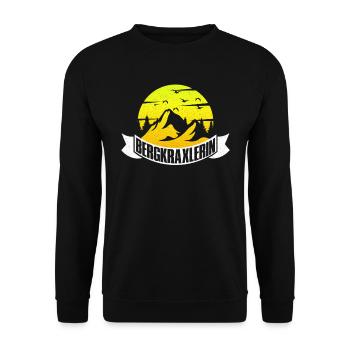 Bergkraxlerin Wanderer Bergsteiger Bergfan - Unisex Pullover - Schwarz - Vorne - Alina (178cm) & Michal (187cm)