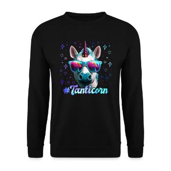 Tanticorn Mother's Day Aunties Unicorn merchandise - Unisex Sweatshirt - black - Front - Alina (178cm) & Michal (187cm)
