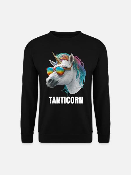 Tanticorn Einhorn Fan Muttertag Unicorn Fan Aunt - Unisex Pullover - Schwarz