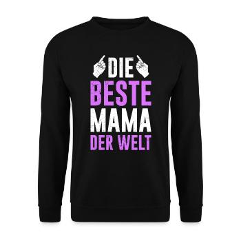 Die Beste Mama der Welt weltbeste Mama Muttertag - Unisex Pullover - Schwarz - Vorne - Alina (178cm) & Michal (187cm)
