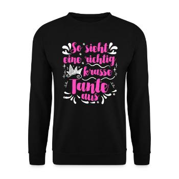 Weltbeste Tante Muttertag Beste Tante Aunties - Unisex Pullover - Schwarz - Vorne - Alina (178cm) & Michal (187cm)