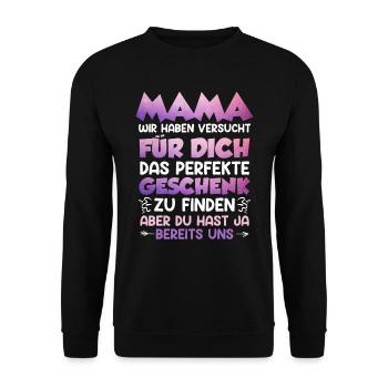 Weltbeste Mama Muttertag Beste Mama coolste Mama - Unisex Pullover - Schwarz - Vorne - Alina (178cm) & Michal (187cm)