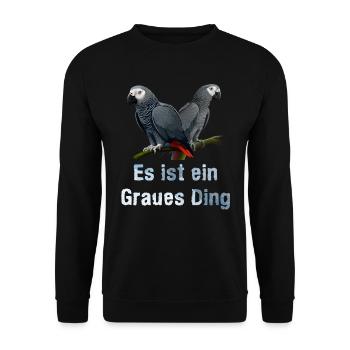 African Grey Es ist ein Graues Ding Papageien - Unisex Pullover - Schwarz - Vorne - Alina (178cm) & Michal (187cm)